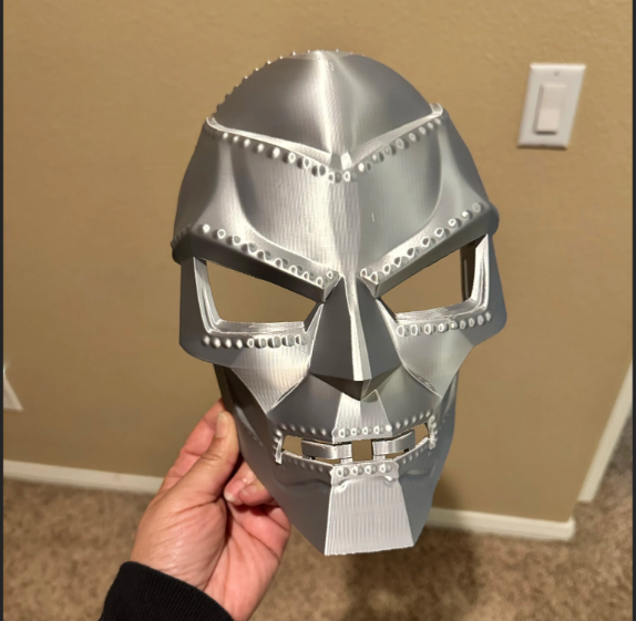 Doctor Doom Inspired 3D Printed Cosplay Helmet view 4